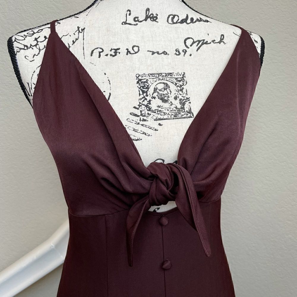 LèRumi Eggplant Midi/ Maxi Lola Dress with Front Bow Size S/ M adjustable strap - Picture 7 of 15
